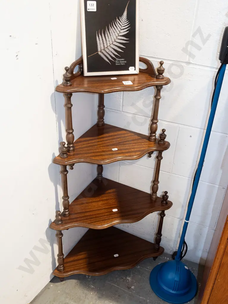 mahogany veneer 4 tier what not H830  Image 1++
