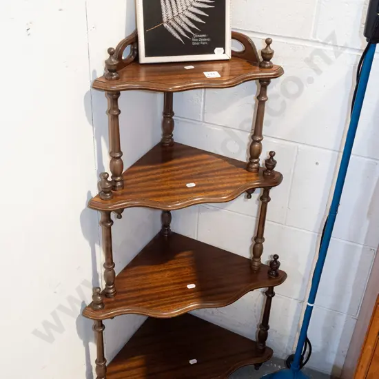 mahogany veneer 4 tier what not H830 