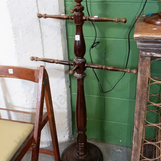 turned wooden towel rail/coat rack  H110