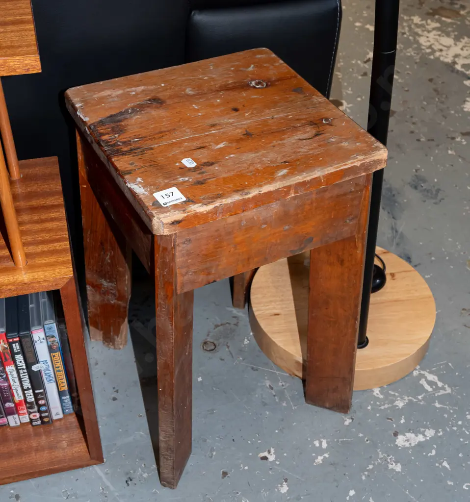 small wooden stool H460 Image 1++