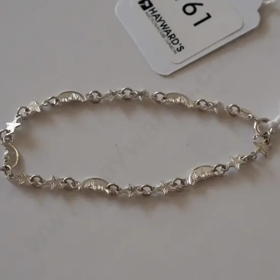 sterling silver moon & stars bracelet