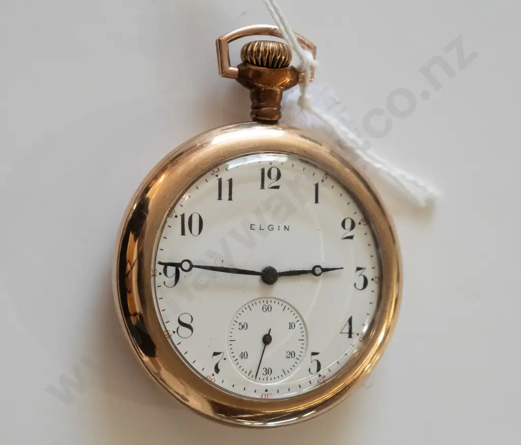 Elgin USA gold plate pocket watch - going well hands wont set Image 1++