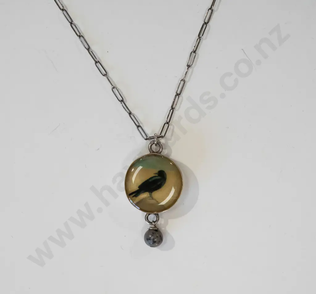 sterling silver resin jasper pendant Image 1++