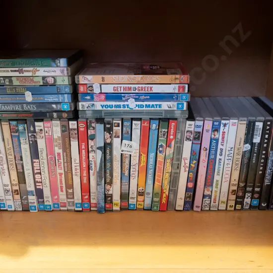 shelf of DVDs