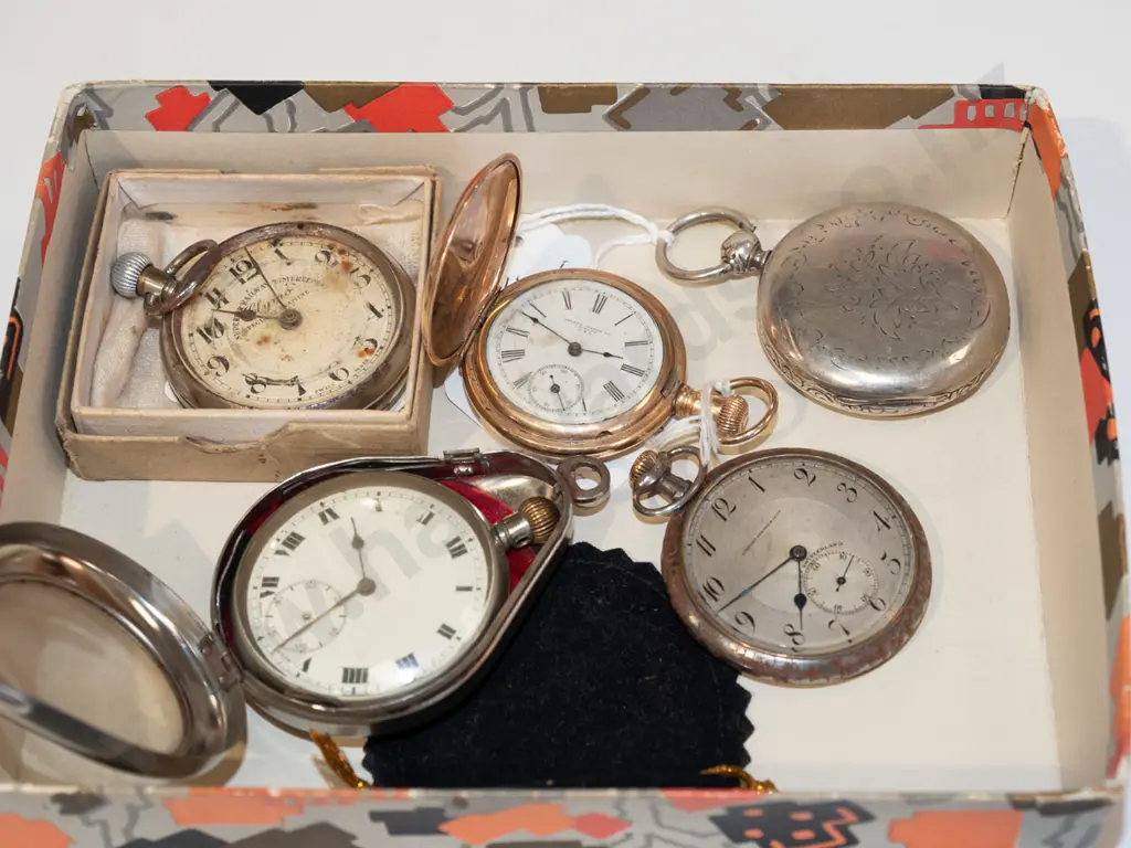 tray pocket watches & parts, none of the watches are working Image 1++