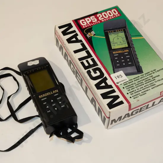 box; Magellan GPS 2000 satellite navigator
