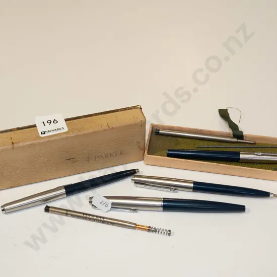box of vintage pens & pencils