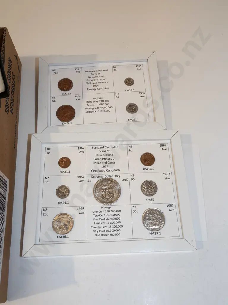 box of coins, bank notes - loose, albums, framed Image 1++