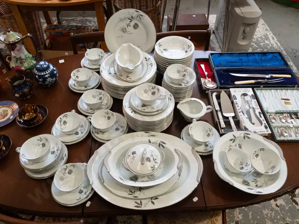 large assortment of Noritake Rosamor dinner items;  plates, bowls etc Image 1++