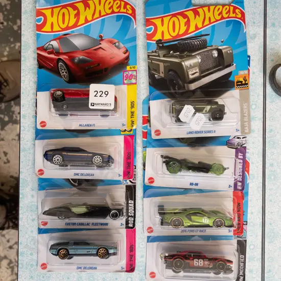 8x as new carded Hotwheels vehicles