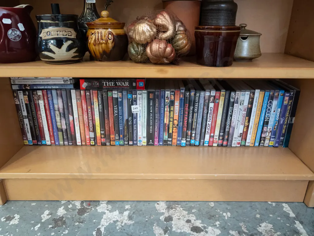 shelf of DVDs Image 1++