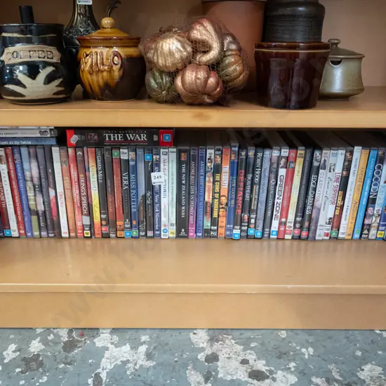 shelf of DVDs