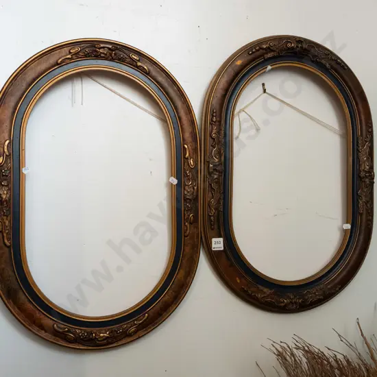2x ornate composite oval frames - no  glass