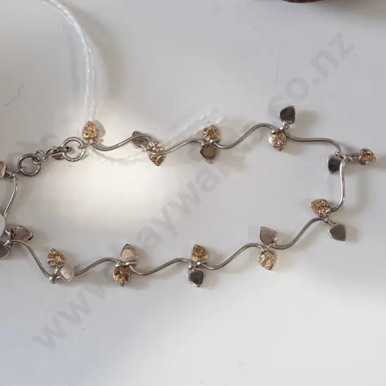 sterling silver leaf bracelet