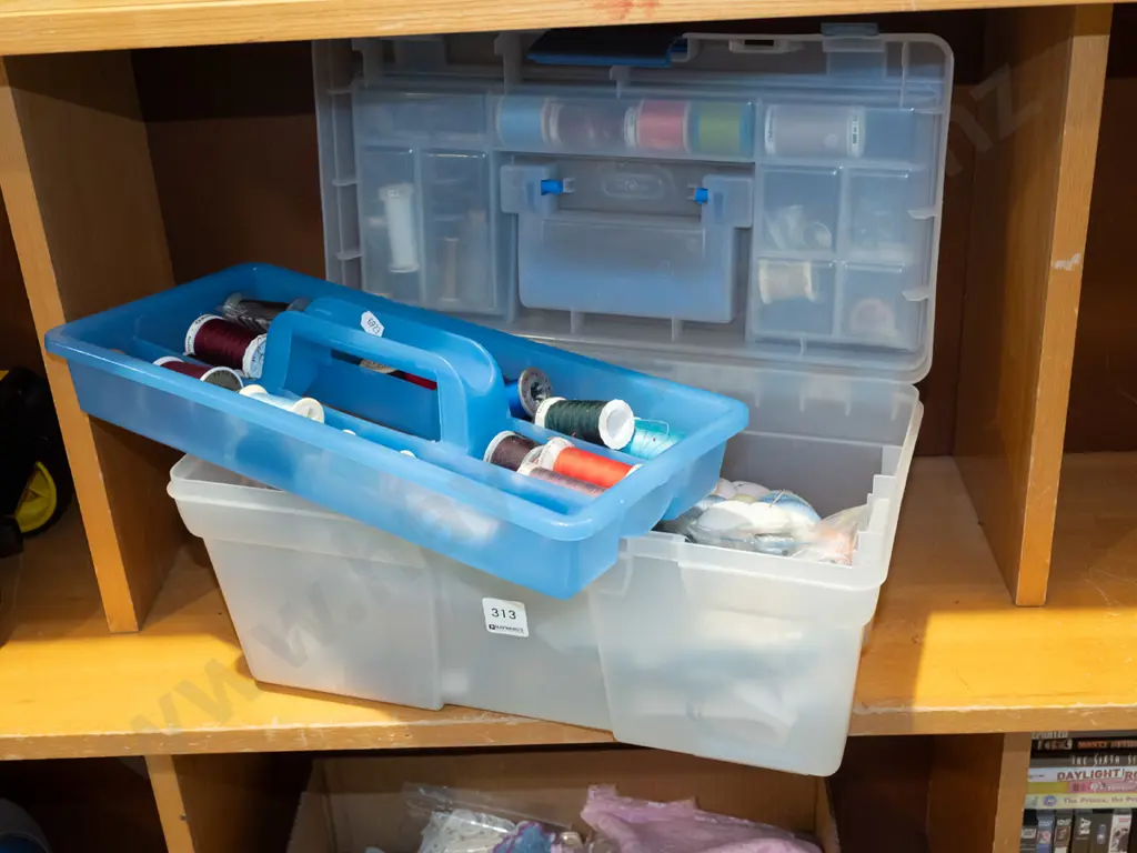 plastic organiser of sewing accessories, threads, elastic etc Image 1++