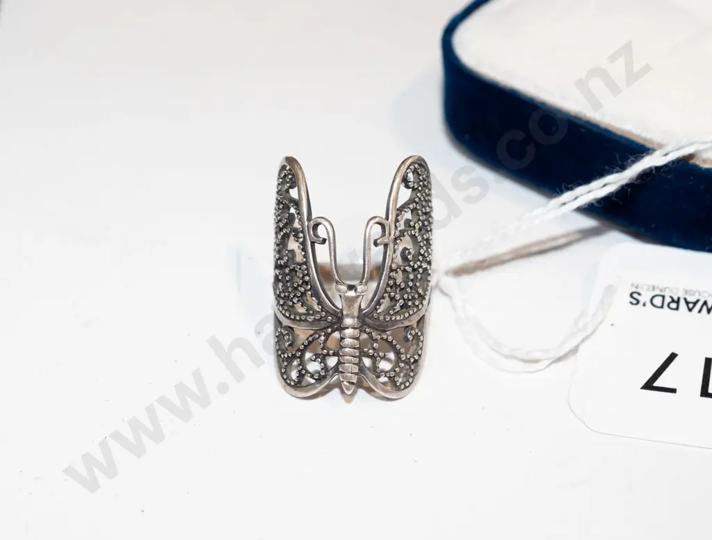 sterling silver butterfly filagree ring Image 1++
