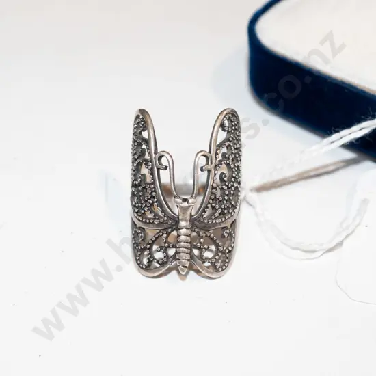 sterling silver butterfly filagree ring