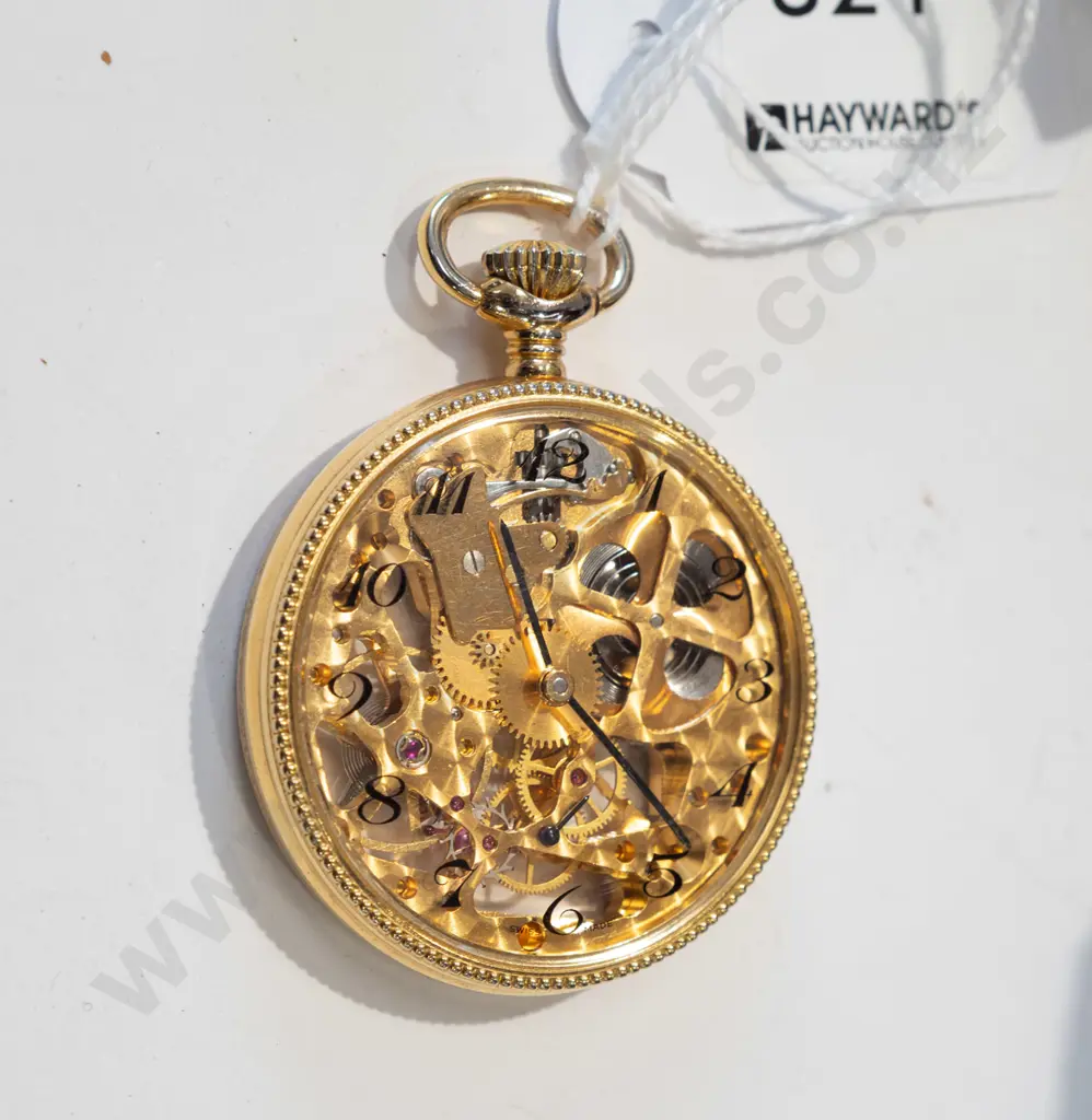modern skeleton pocket watch (going well) Image 1++