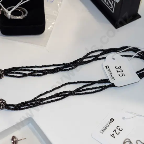 sterling silver beaded necklace 17gm
