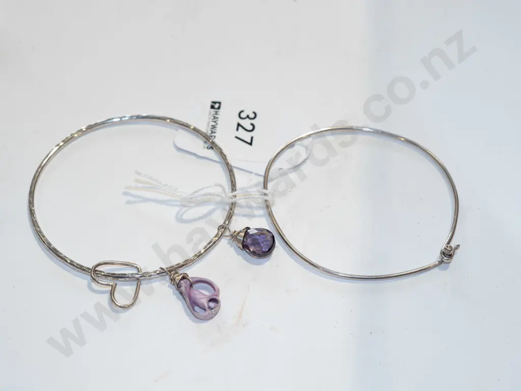 2x sterling silver bangles 13gm Image 1++