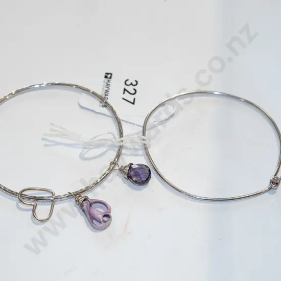 2x sterling silver bangles 13gm