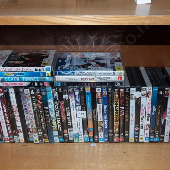 shelf of DVDs