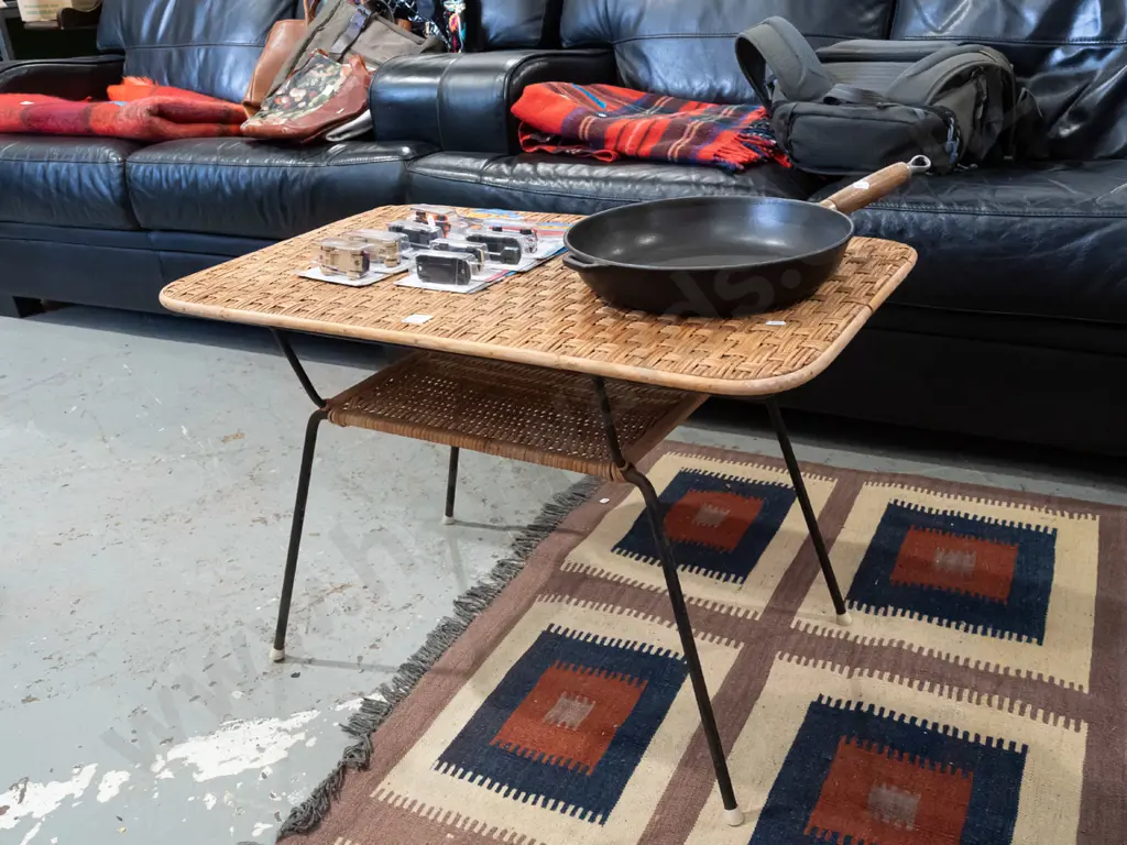 retro cane topped coffee table H520 W780 D470 Image 1++