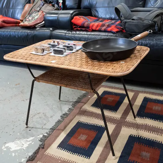 retro cane topped coffee table H520 W780 D470