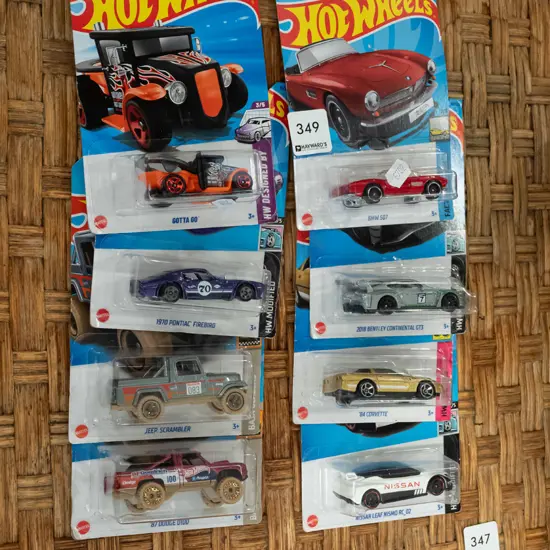 8x as new carded Hotwheels vehicles