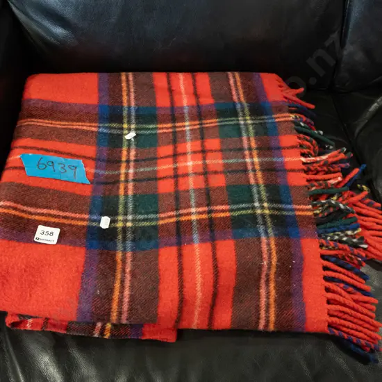 checked travel blanket