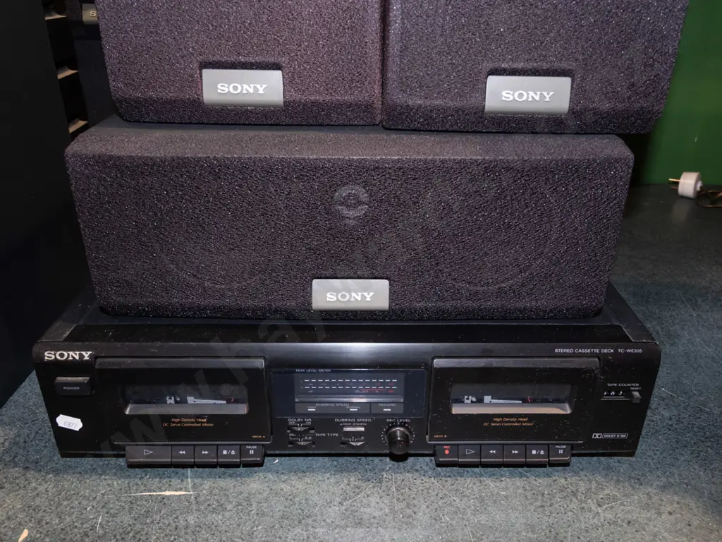 Sony surround sound speakers, Sony twin cassette tape player Image 1++