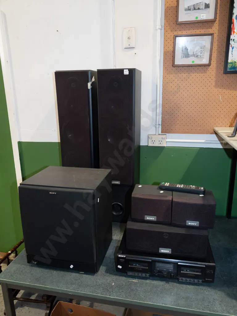 Sony surround sound speakers, Sony twin cassette tape player Image 1++