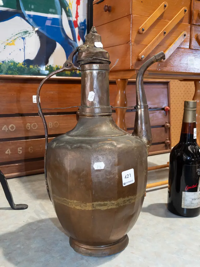 beaten copper coffee pot H420 Image 1++