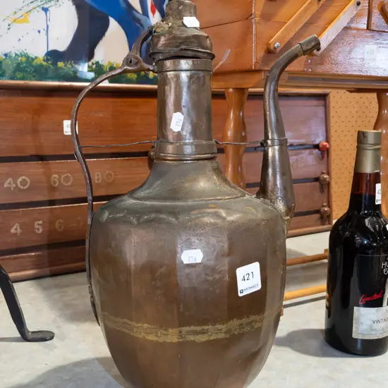 beaten copper coffee pot H420