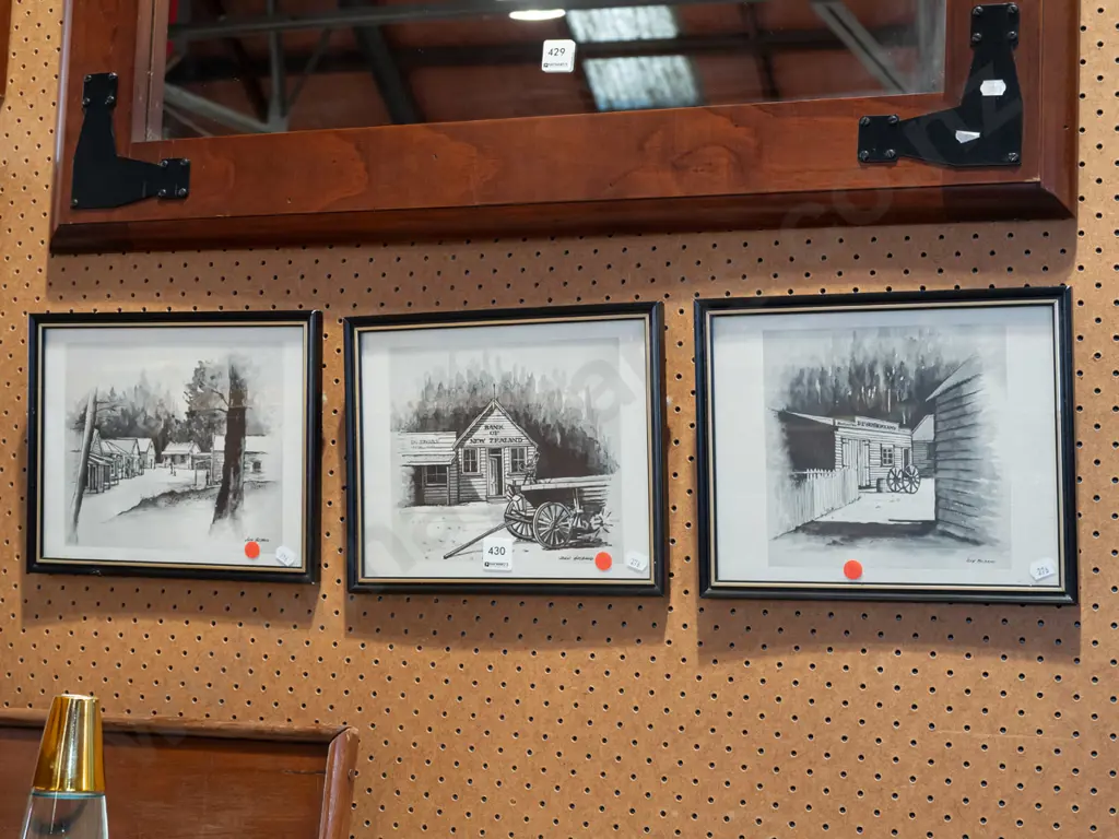 3x John Husband historic prints - red dots Image 1++