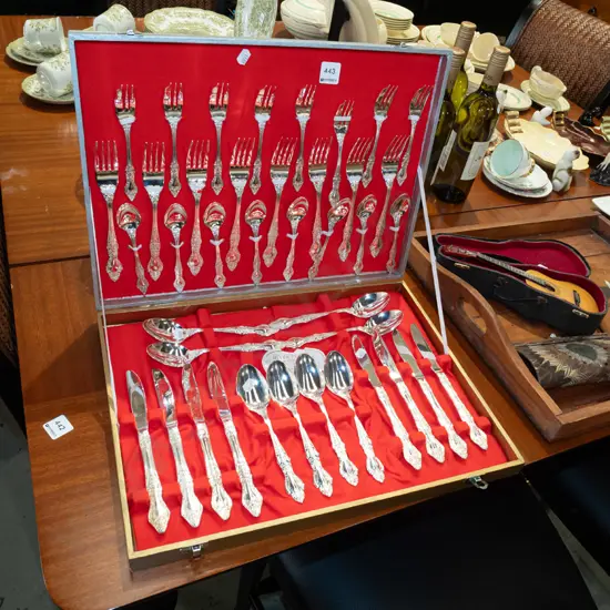 silver plated stainless steel canteen and cutlery