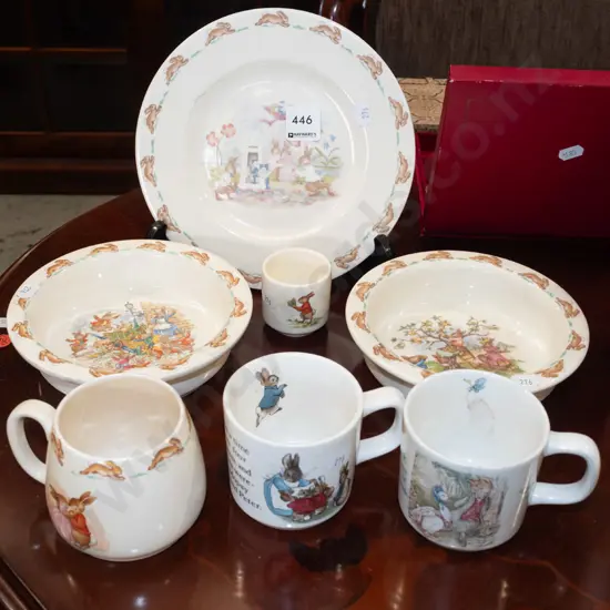 bunnykins bowls, plates, cup, egg cup etc