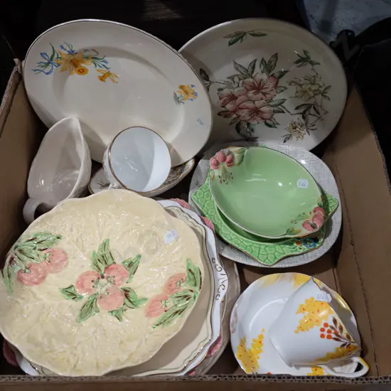 box; cups, saucers, plates etc