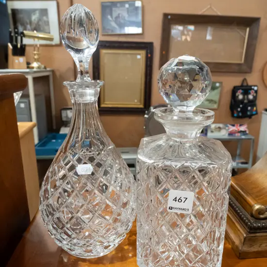 2x cut crystal decanters Tallest H310