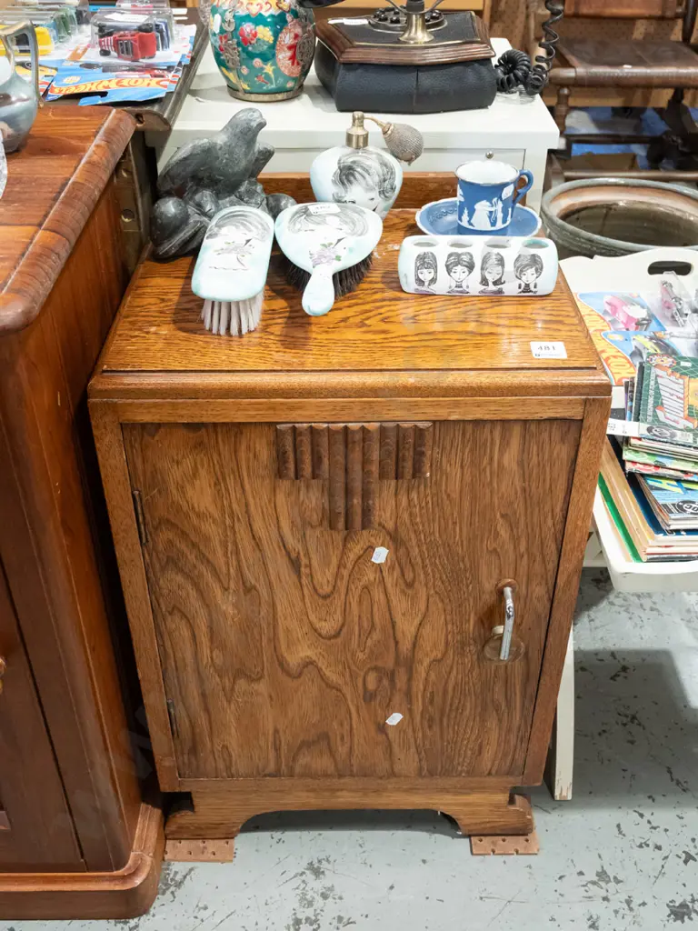 oak deco single door pot cupboard Image 1++
