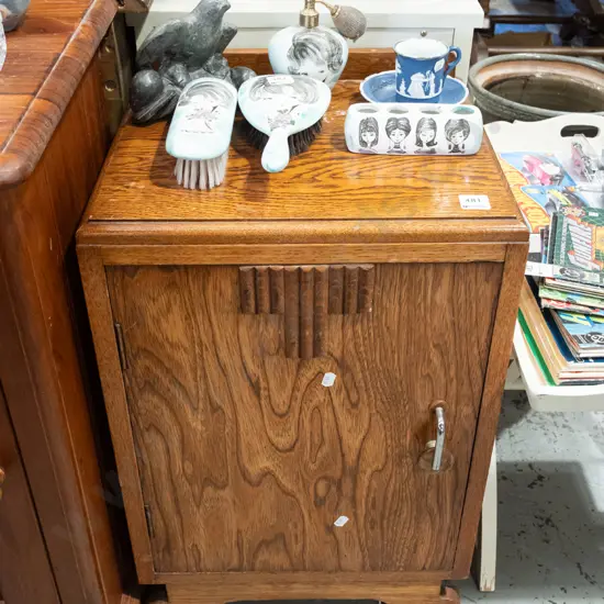 oak deco single door pot cupboard