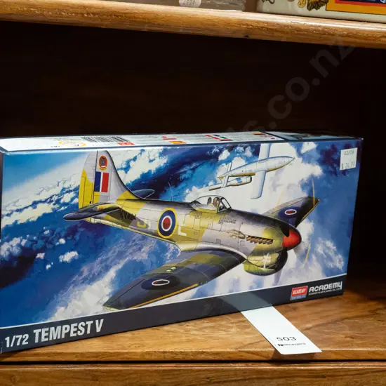 yet to be assembled scale model of a Tempest plane