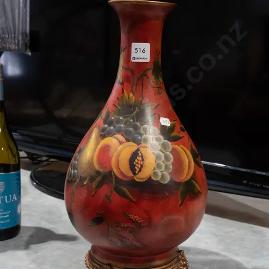 ceramic footed hand painted Italian style vase H400