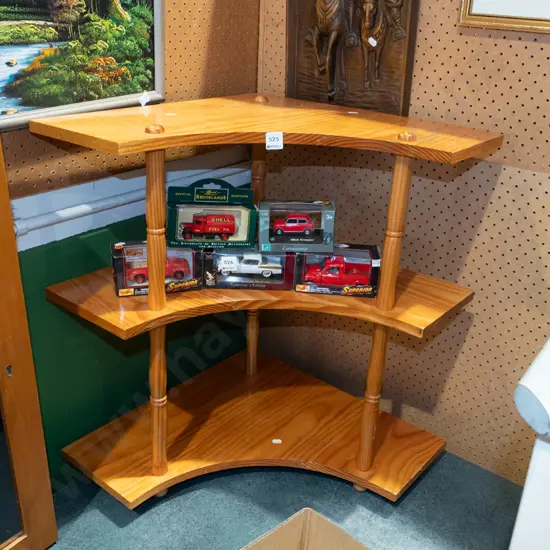 pine corner shelf unit H650 W520 D520