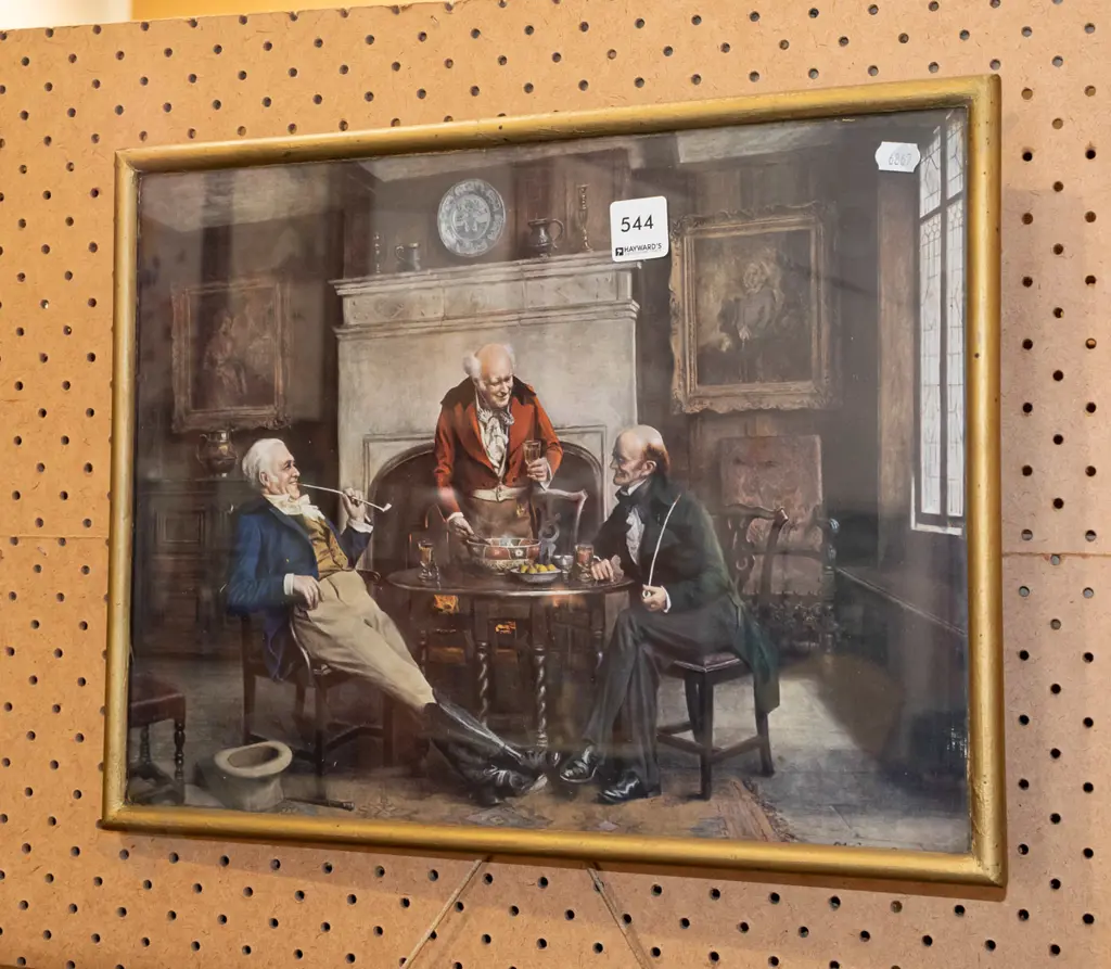 framed print - gents around table Image 1++