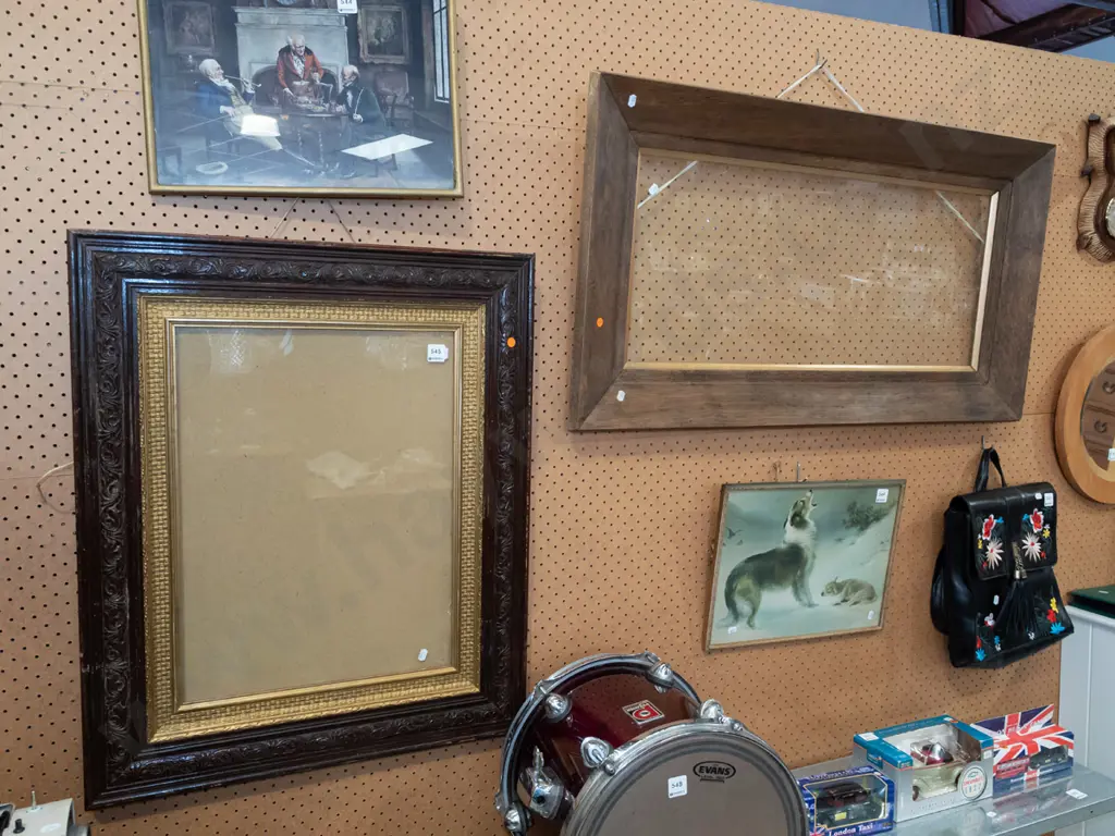 2x wooden picture frames - yellow dots H730 W600, H530 W960 Image 1++