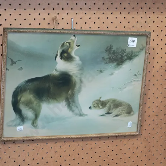 framed print - lamb and dog