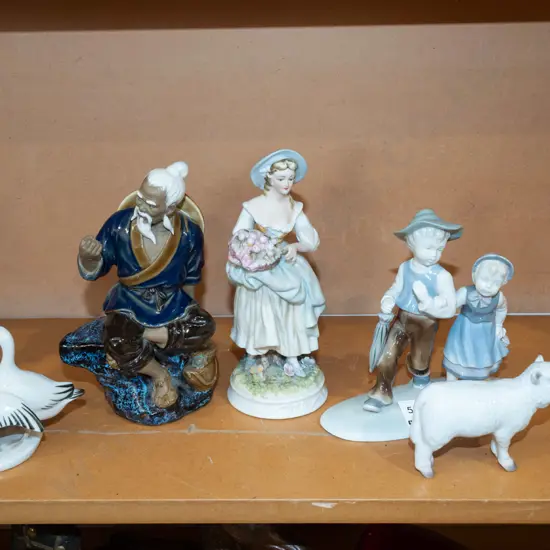 shelf of ornaments, figurines etc Tallest H200