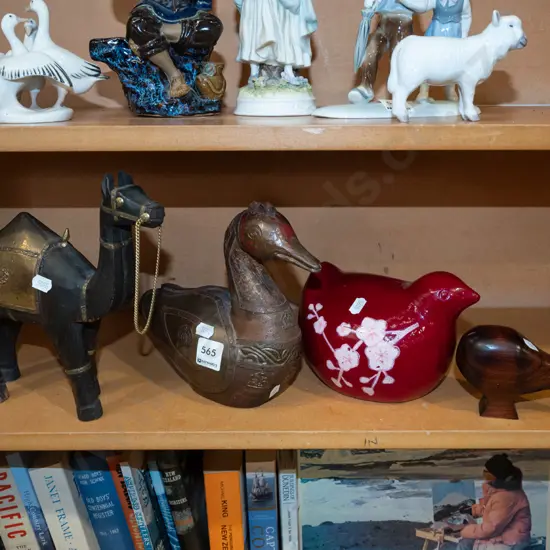 shelf; bird and camel figurines Tallest H230