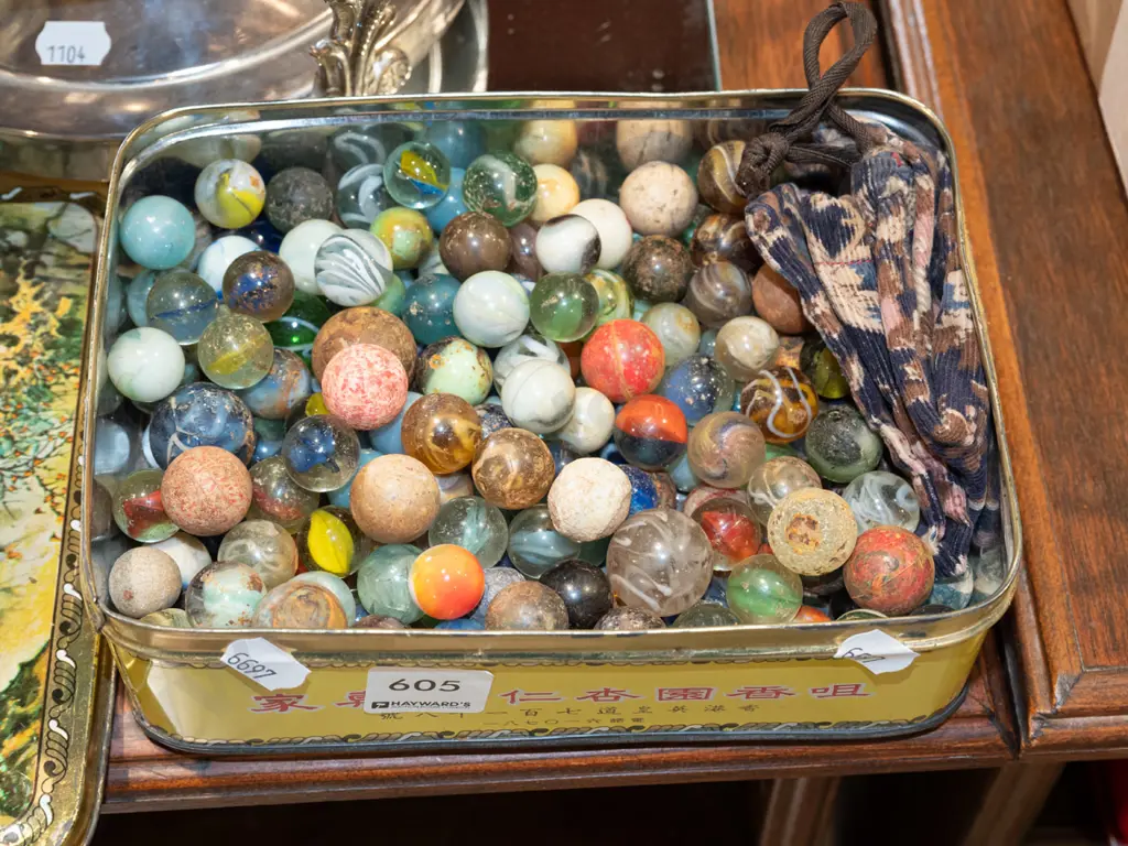 tray and vintage marbles Image 1++